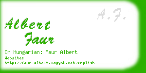 albert faur business card